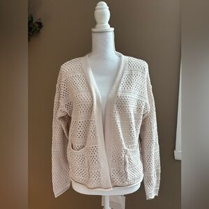 Elegant Cream Knit Women's Cardigan
